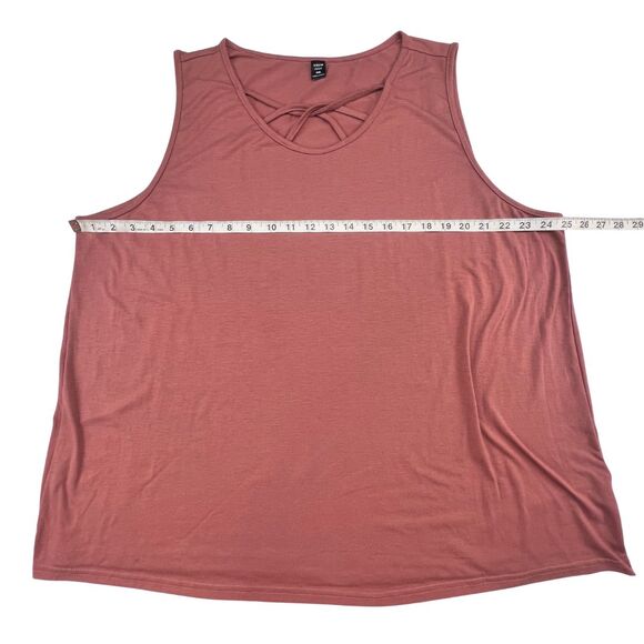 SHEIN Top 4XL Dusty Rose Crisscross V-Neck Tank Blouse Boho Indie Streetwear - Picture 3 of 9